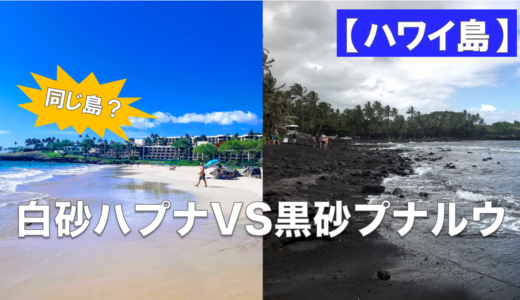 【ハワイ島】真っ白ハプナビーチ VS 真っ黒プナルウ黒砂海岸！見どころ・行き方